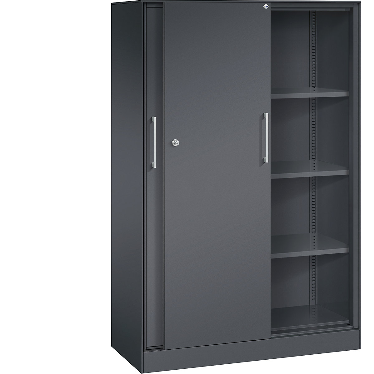 Armadio con ante scorrevoli ASISTO, altezza 1617 mm – C+P, larghezza 1000 mm, grigio nerastro/grigio nerastro-0