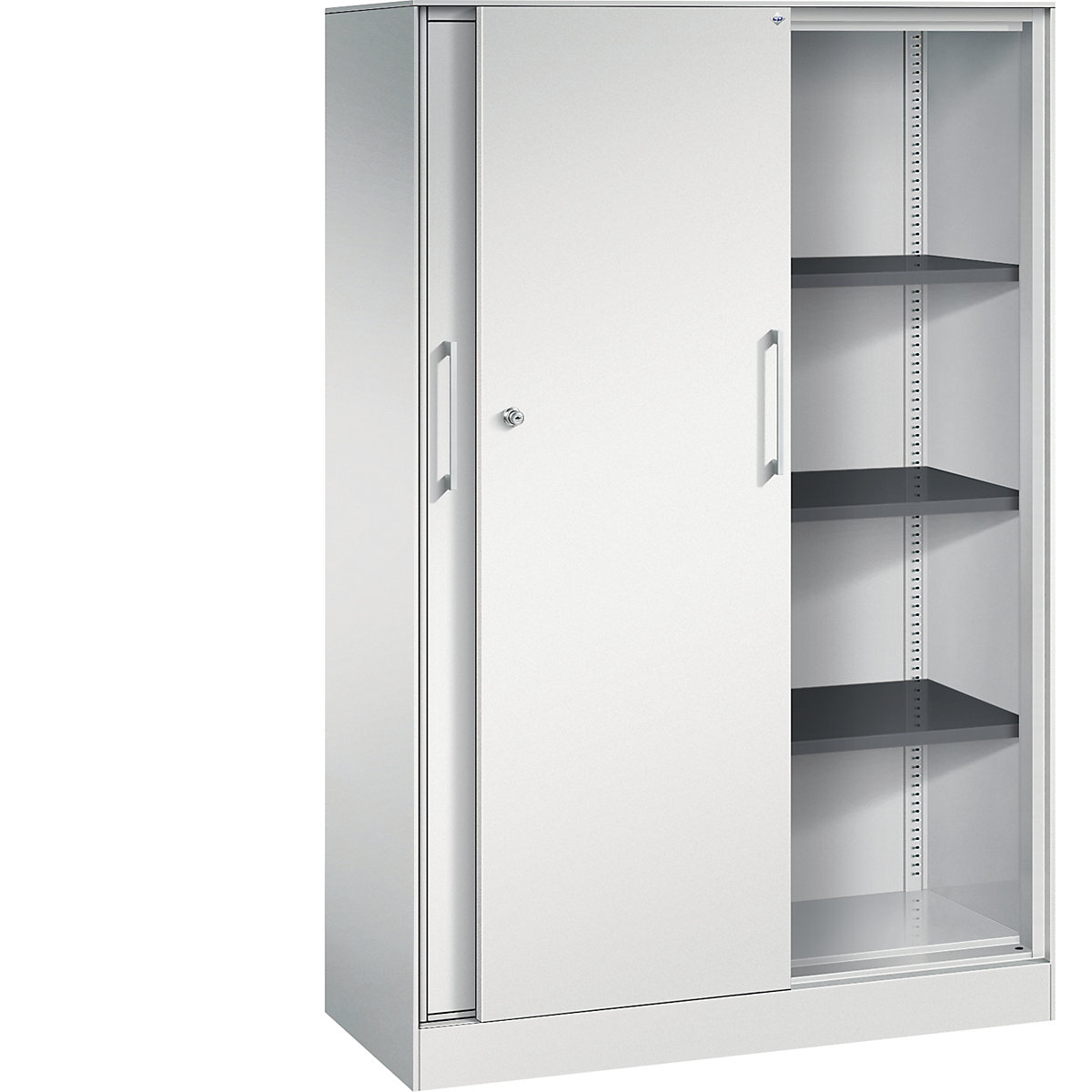 Armadio con ante scorrevoli ASISTO, altezza 1617 mm – C+P, larghezza 1000 mm, grigio chiaro/grigio chiaro-0