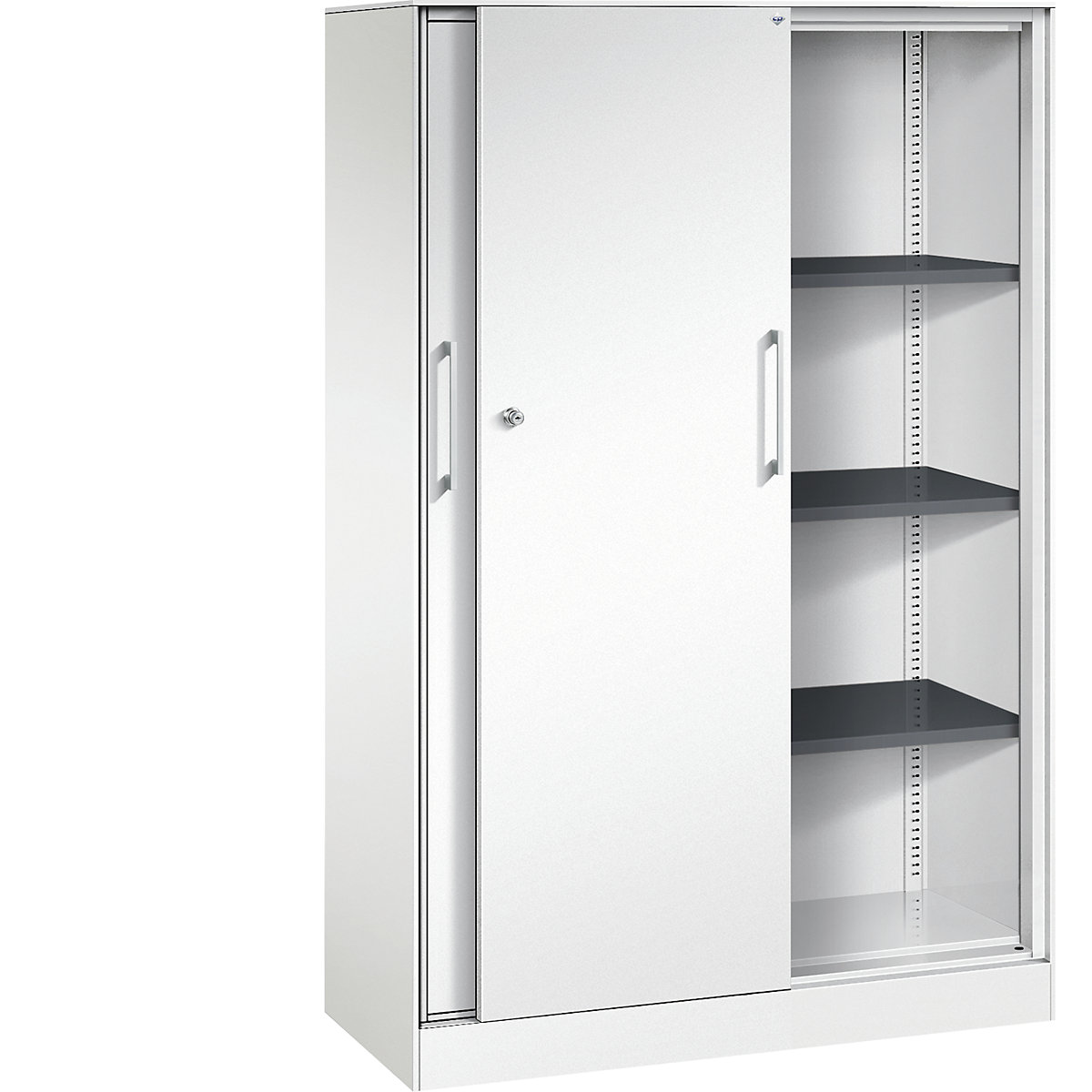 Armadio con ante scorrevoli ASISTO, altezza 1617 mm – C+P, larghezza 1000 mm, bianco traffico/bianco traffico-0