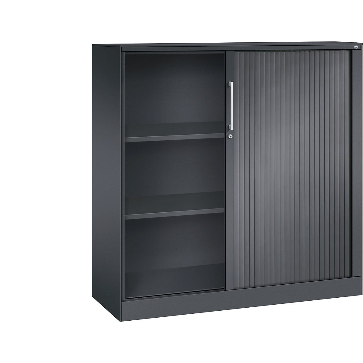 Armadio con serranda ASISTO, altezza 1292 mm – C+P, larghezza 1200 mm, grigio nerastro/grigio nerastro-0