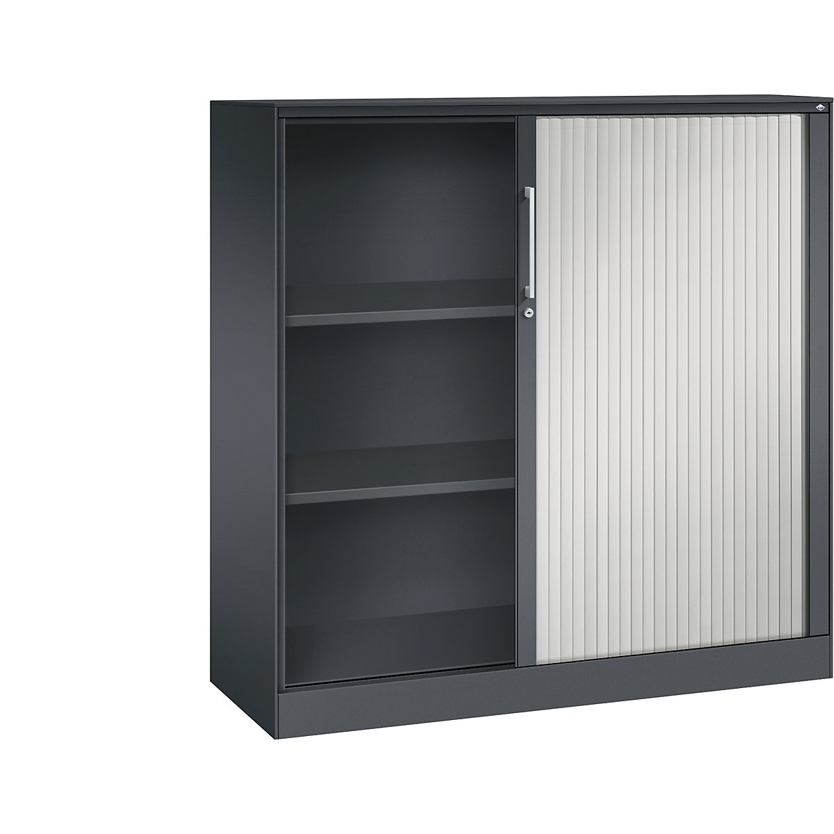 Armadio con serranda ASISTO, altezza 1292 mm – C+P, larghezza 1200 mm, grigio nerastro/grigio chiaro-0