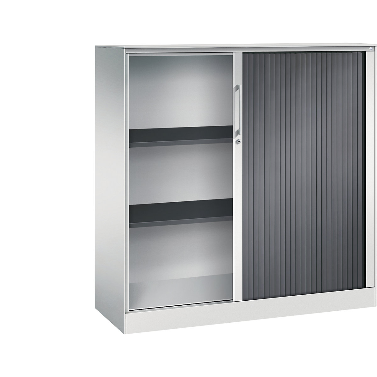 Armadio con serranda ASISTO, altezza 1292 mm – C+P, larghezza 1200 mm, grigio chiaro/grigio nerastro-0