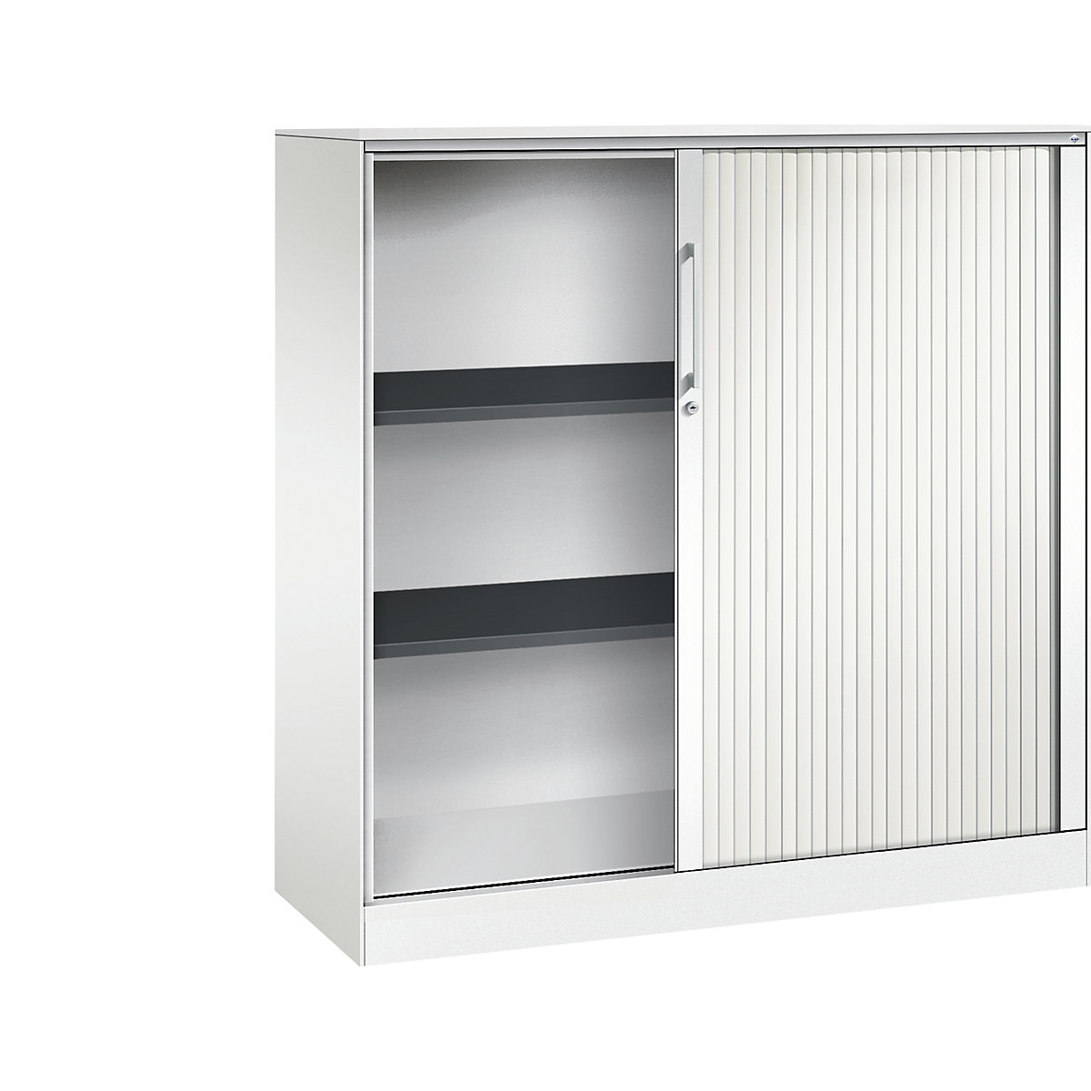 Armadio con serranda ASISTO, altezza 1292 mm – C+P, larghezza 1200 mm, bianco traffico/bianco traffico-0
