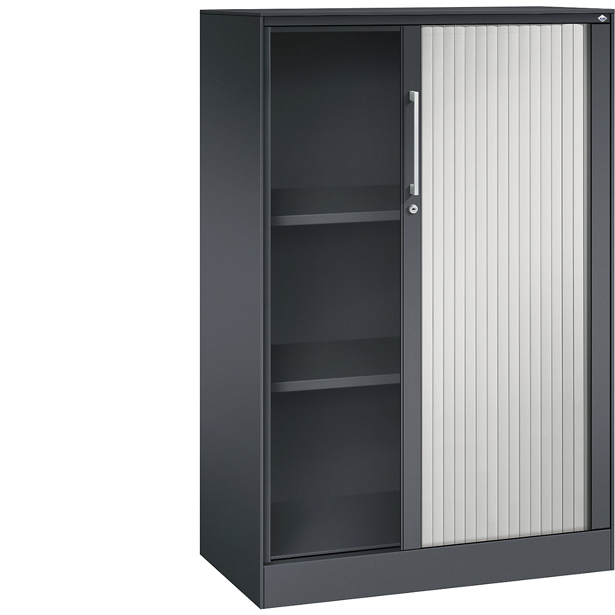 Armadio con serranda ASISTO, altezza 1292 mm – C+P, larghezza 800 mm, grigio nerastro/grigio chiaro-0