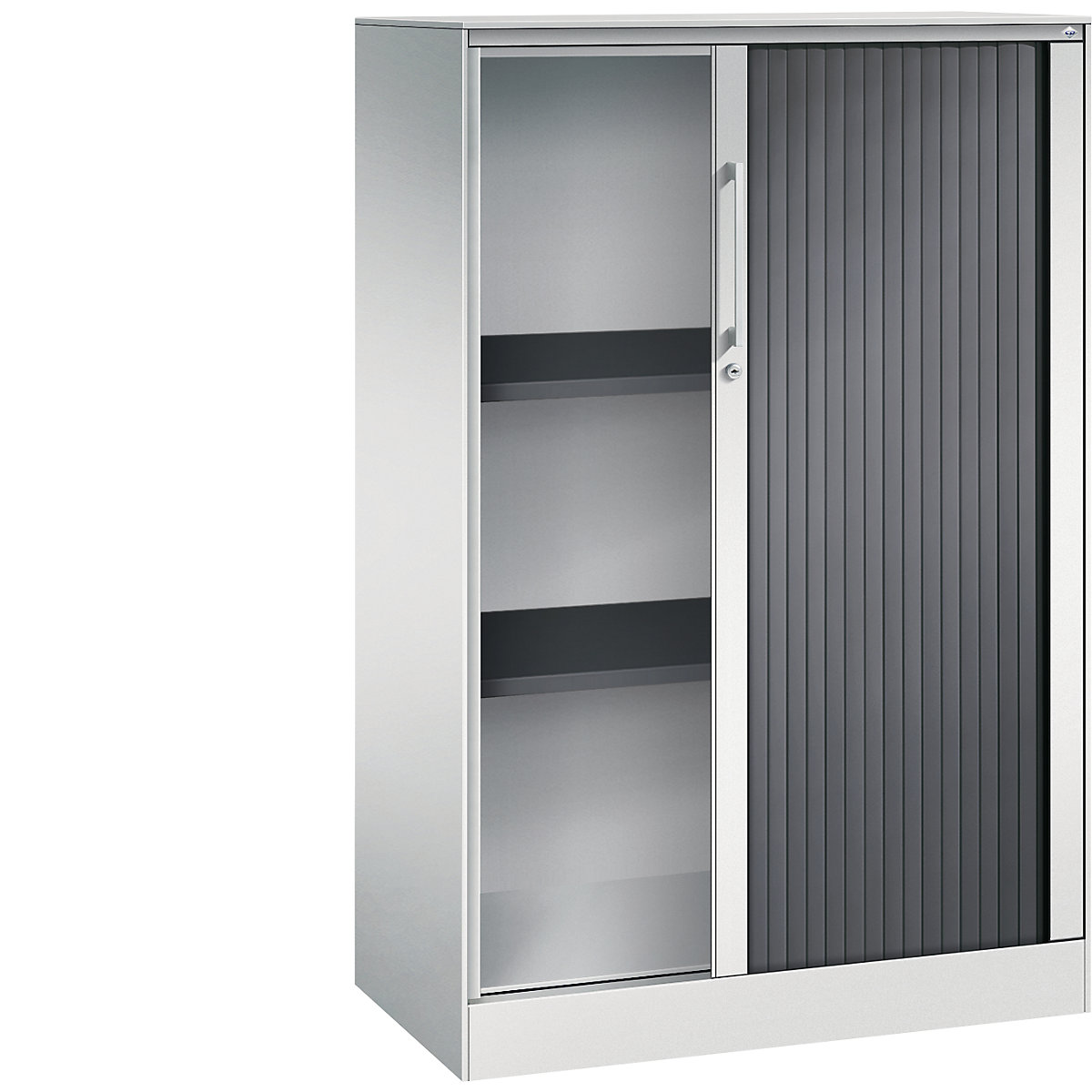 Armadio con serranda ASISTO, altezza 1292 mm – C+P, larghezza 800 mm, grigio chiaro/grigio nerastro-0