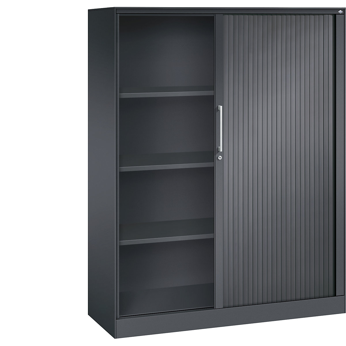 Armadio con serranda ASISTO, altezza 1617 mm – C+P, larghezza 1200 mm, grigio nerastro/grigio nerastro-0
