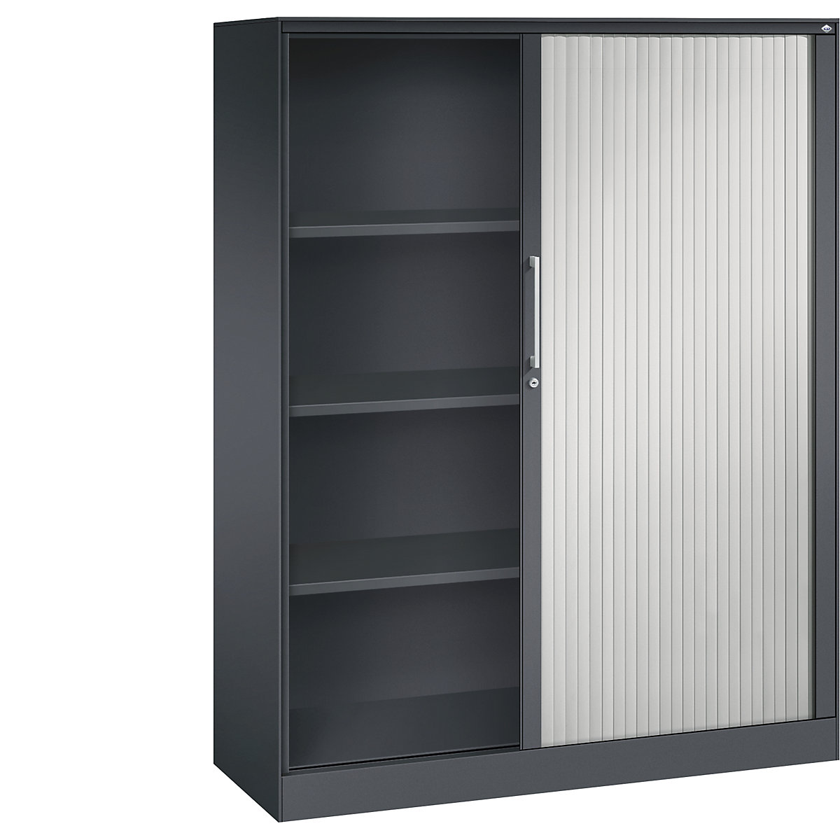 Armadio con serranda ASISTO, altezza 1617 mm – C+P, larghezza 1200 mm, grigio nerastro/grigio chiaro-0