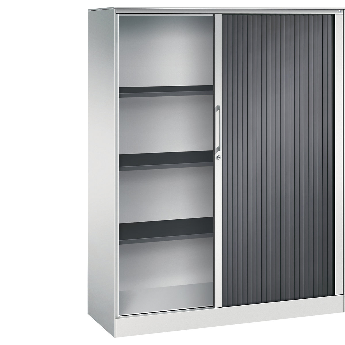 Armadio con serranda ASISTO, altezza 1617 mm – C+P, larghezza 1200 mm, grigio chiaro/grigio nerastro-0