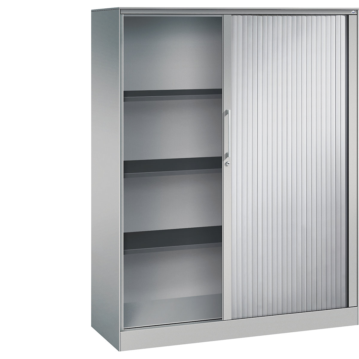 Armadio con serranda ASISTO, altezza 1617 mm – C+P, larghezza 1200 mm, alluminio brillante/alluminio brillante-0