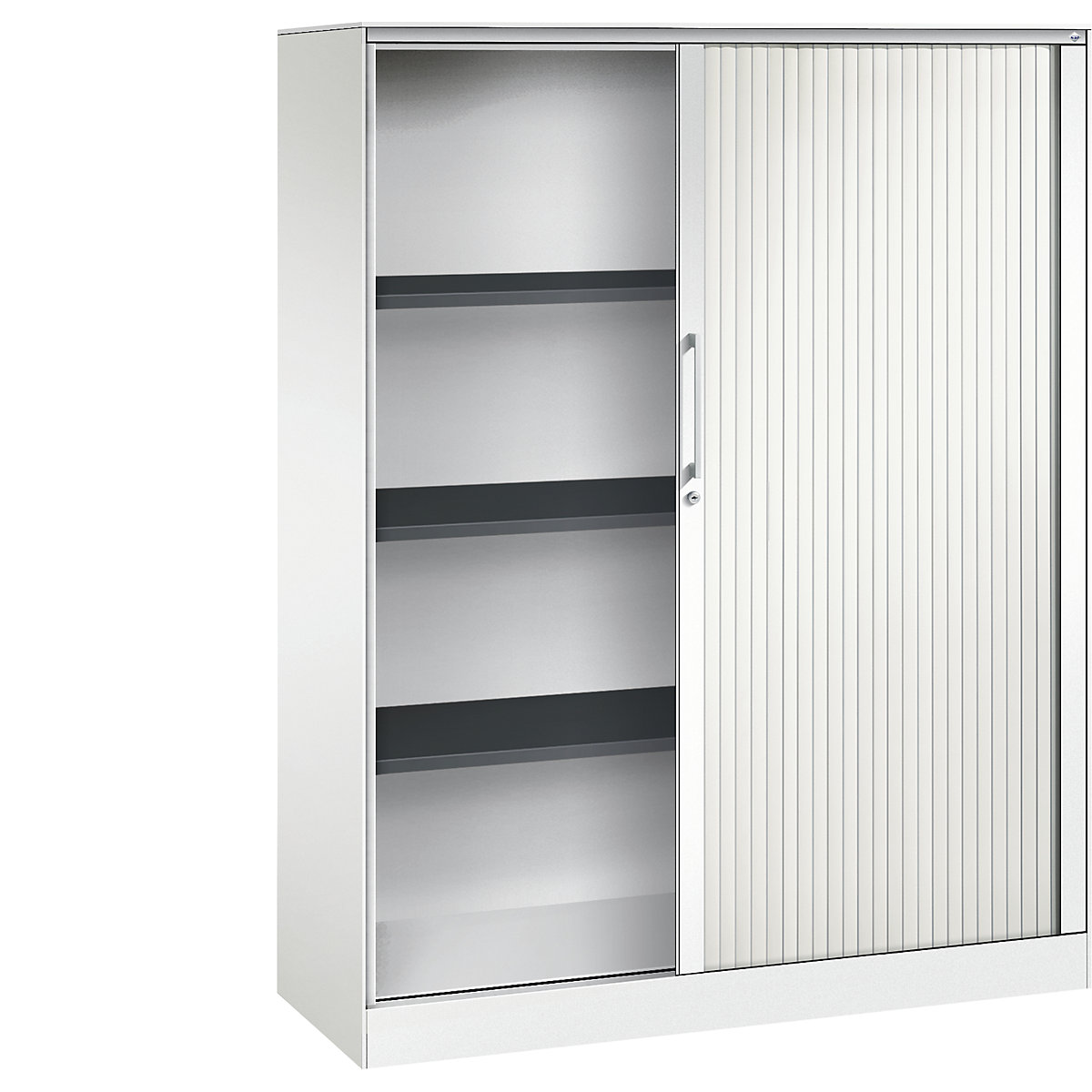 Armadio con serranda ASISTO, altezza 1617 mm – C+P, larghezza 1200 mm, bianco traffico/bianco traffico-0