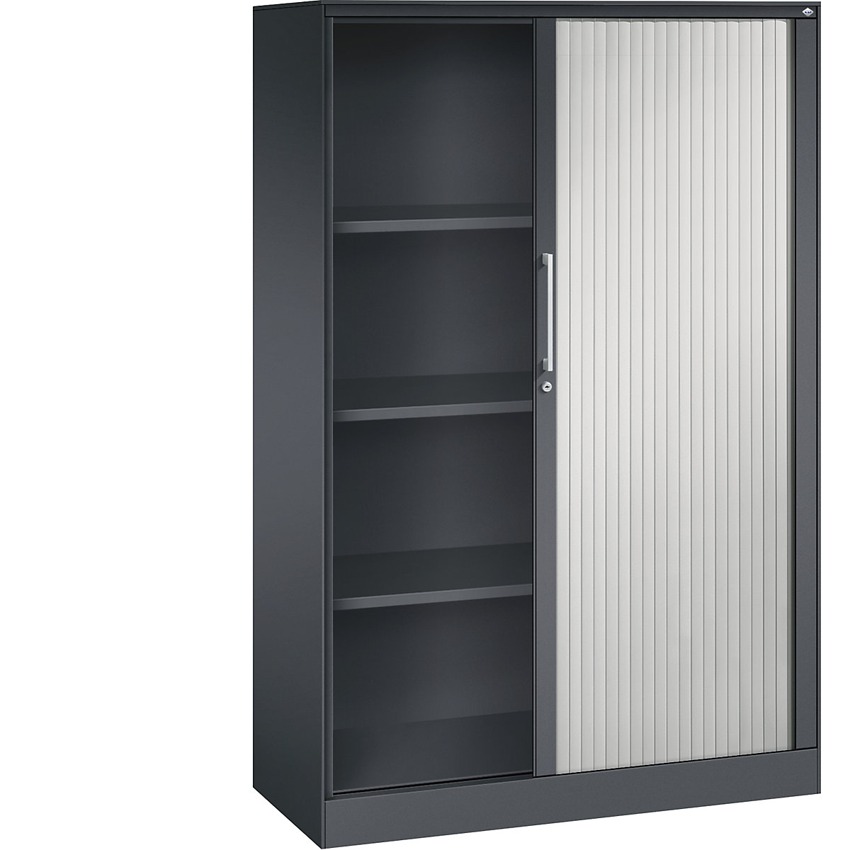 Armadio con serranda ASISTO, altezza 1617 mm – C+P, larghezza 1000 mm, grigio nerastro/grigio chiaro-0