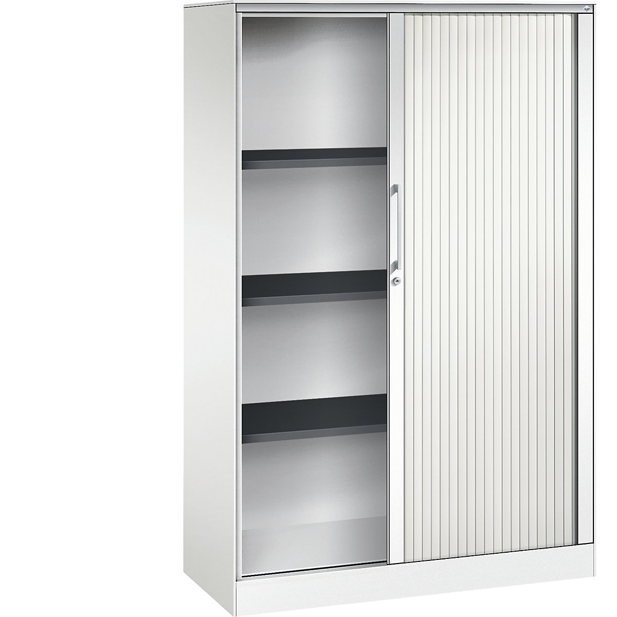 Armadio con serranda ASISTO, altezza 1617 mm – C+P, larghezza 1000 mm, bianco traffico/bianco traffico-0