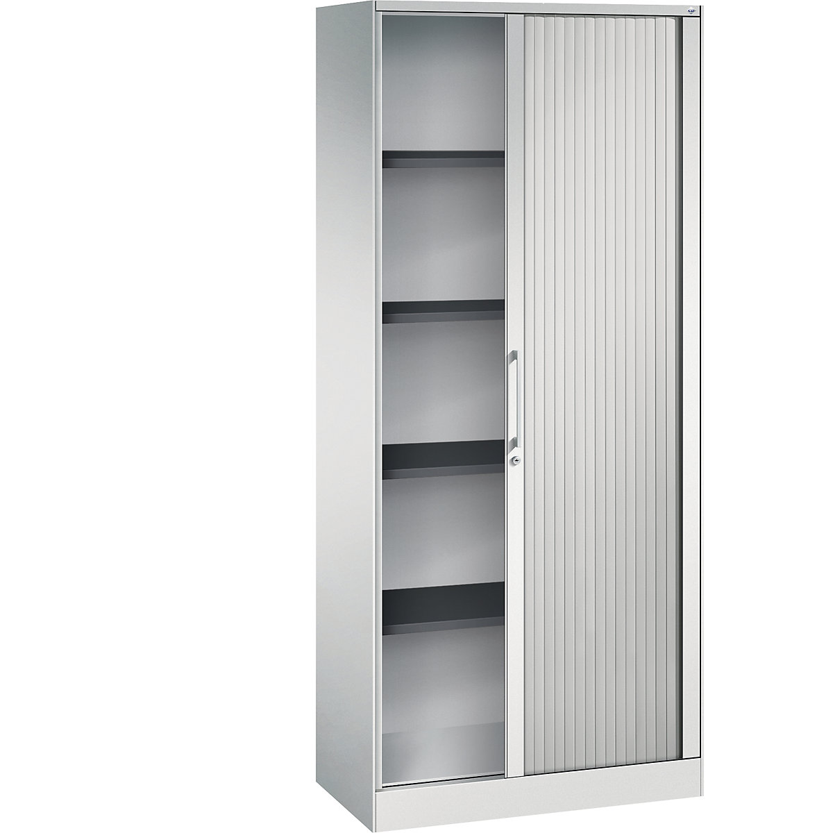 Armadio con serranda ASISTO, altezza 1980 mm – C+P, larghezza 800 mm, grigio chiaro/grigio chiaro-0