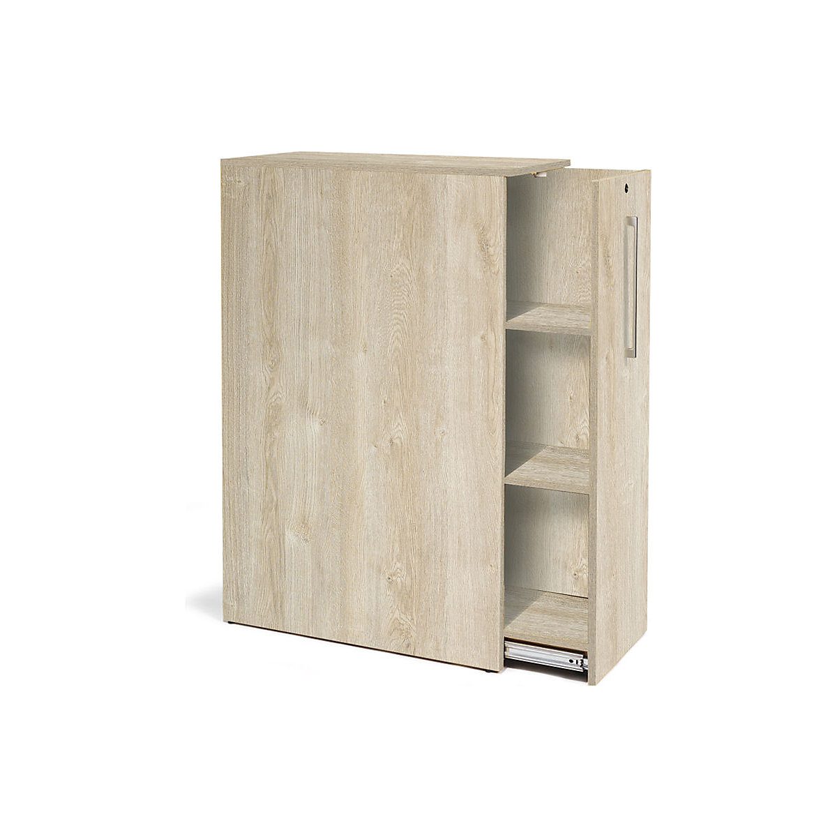Armadio estraibile alto Seattle, alt. x largh. x prof. 1250 x 400 x 800 mm, destra, quercia-0