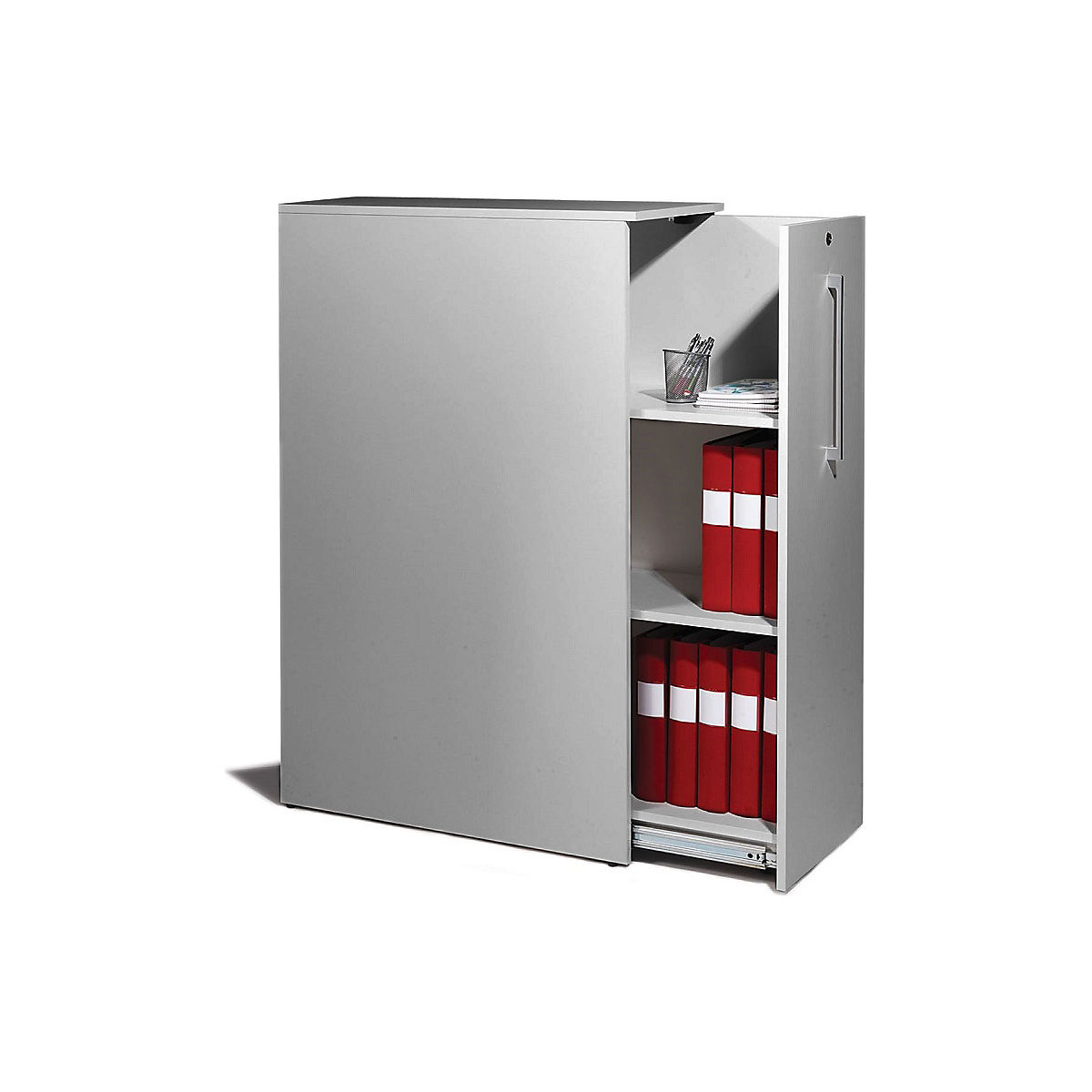 Armadio estraibile alto Seattle, alt. x largh. x prof. 1250 x 400 x 800 mm, destra, grigio chiaro-0