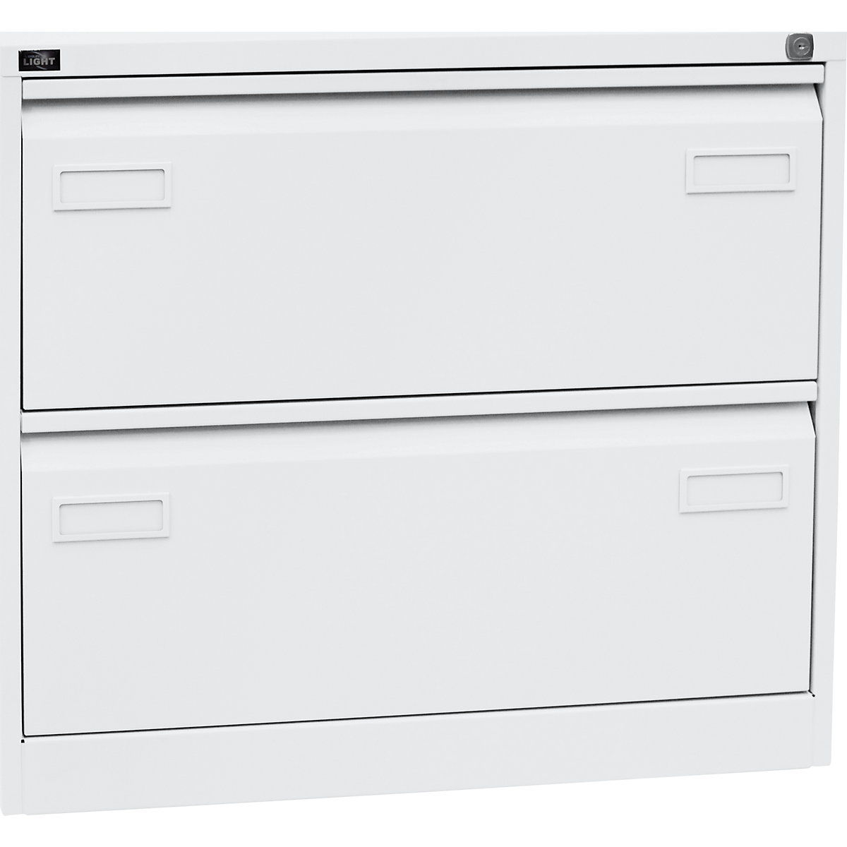 Classificatore per cartelle sospese LIGHT, a doppia corsia – BISLEY, 2 cassetti, UNI A4, bianco traffico-0