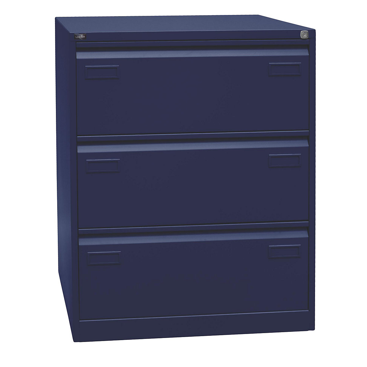Classificatore per cartelle sospese LIGHT, a doppia corsia – BISLEY, 3 cassetti, UNI A4, blu oxford-0