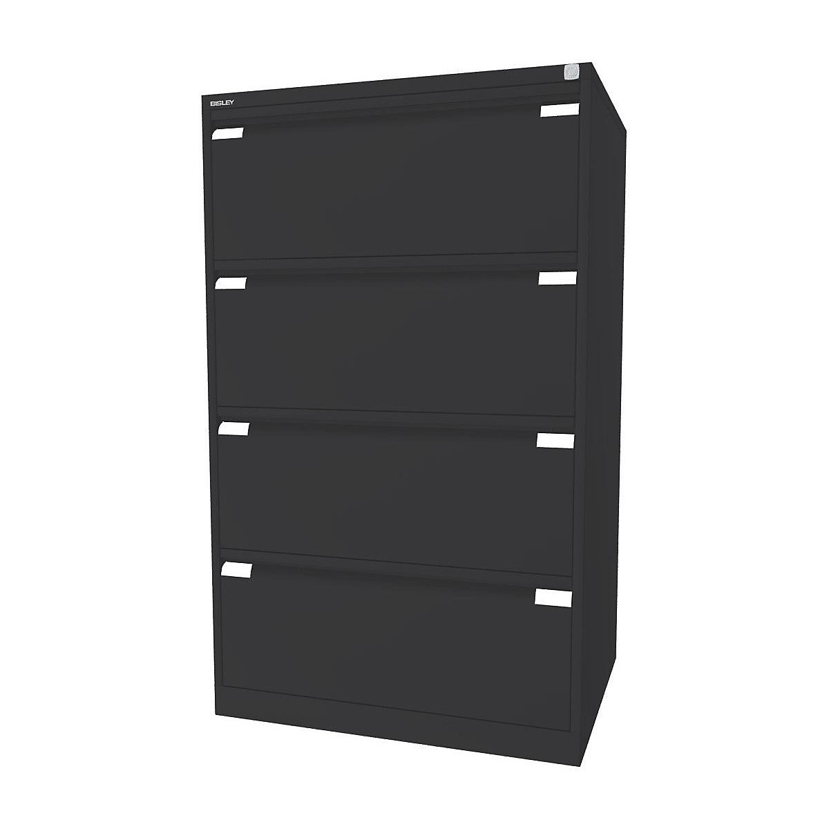 Classificatore per cartelle sospese, a doppia corsia – BISLEY, 4 cassetti, UNI A4, grigio antracite-0