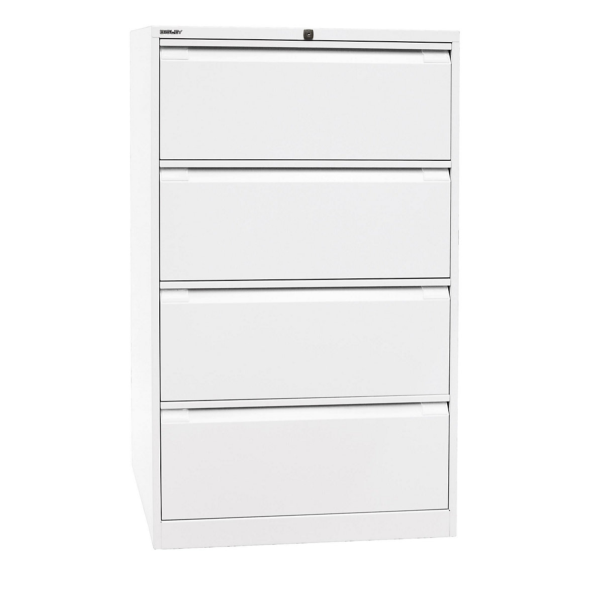 Classificatore per cartelle sospese, a doppia corsia – BISLEY, 4 cassetti, UNI A4, bianco traffico-0