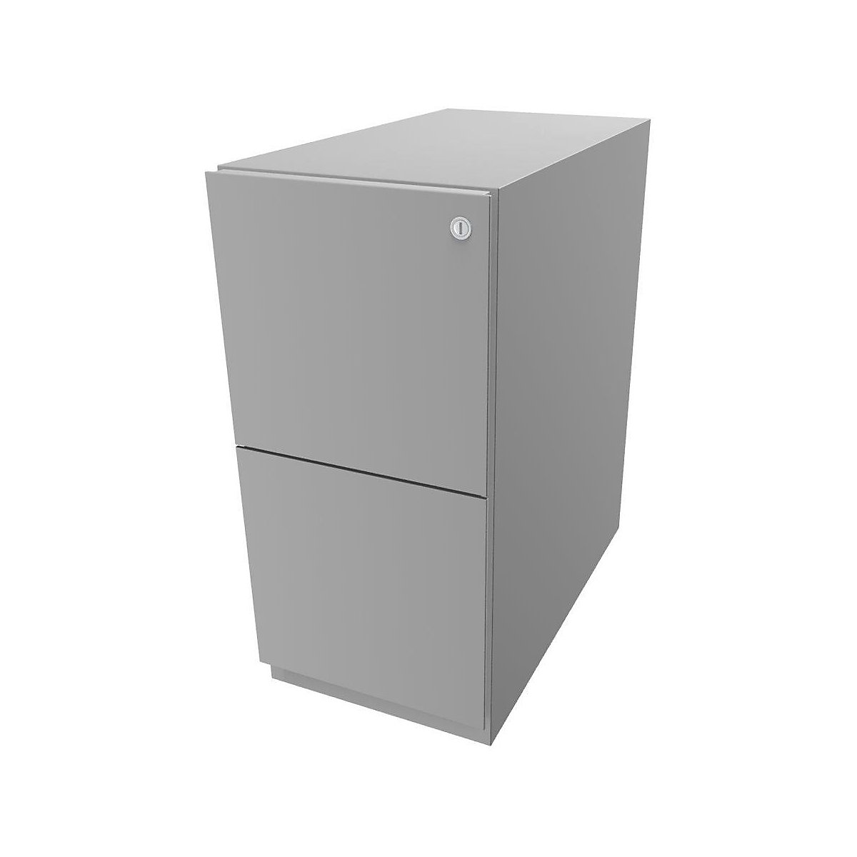 Cassettiera con rotelle Note™, con 2 supporti per cartelle sospese – BISLEY, alt. x largh. 645 x 300 mm, grigio chiaro-0
