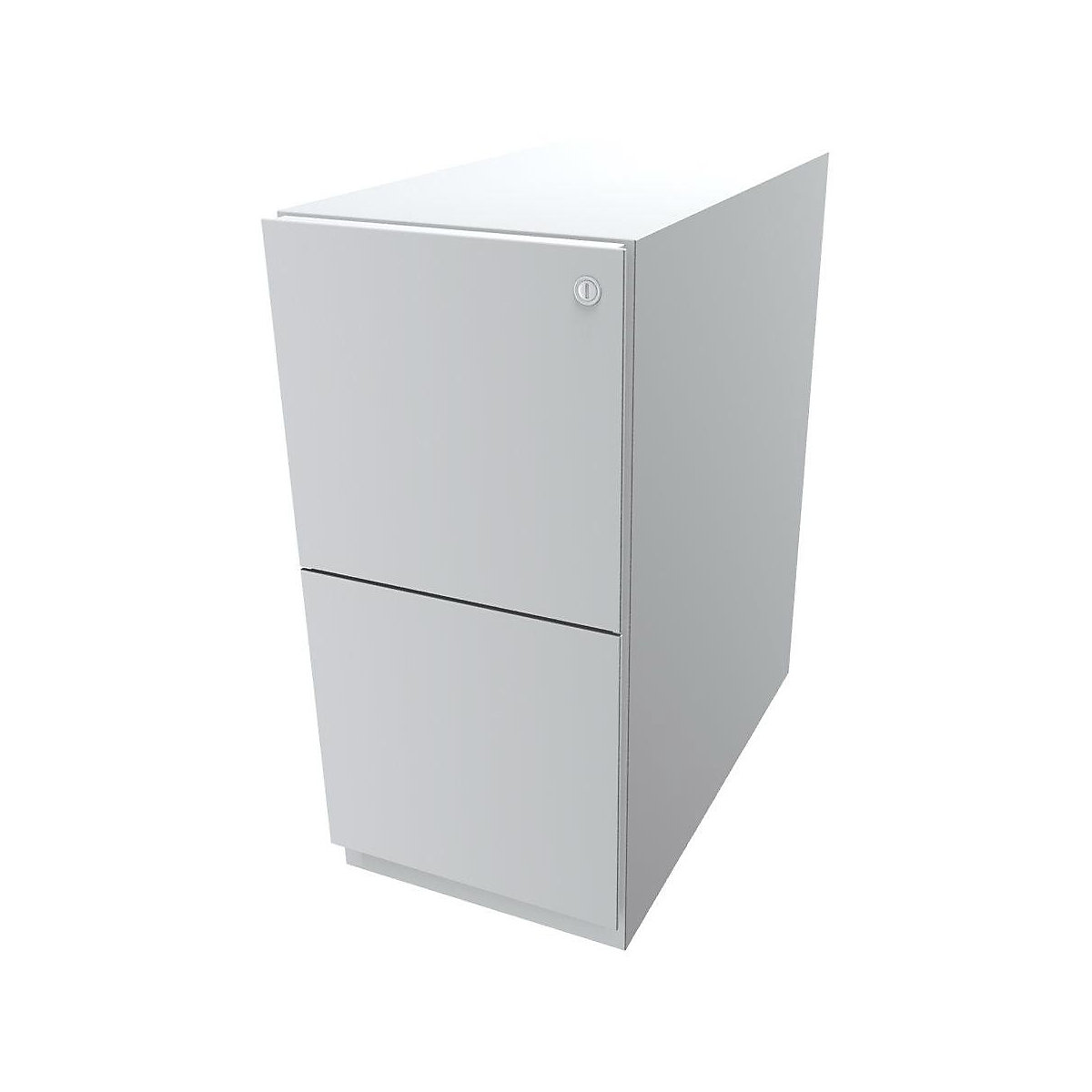 Cassettiera con rotelle Note™, con 2 supporti per cartelle sospese – BISLEY, alt. x largh. 645 x 300 mm, bianco traffico-0