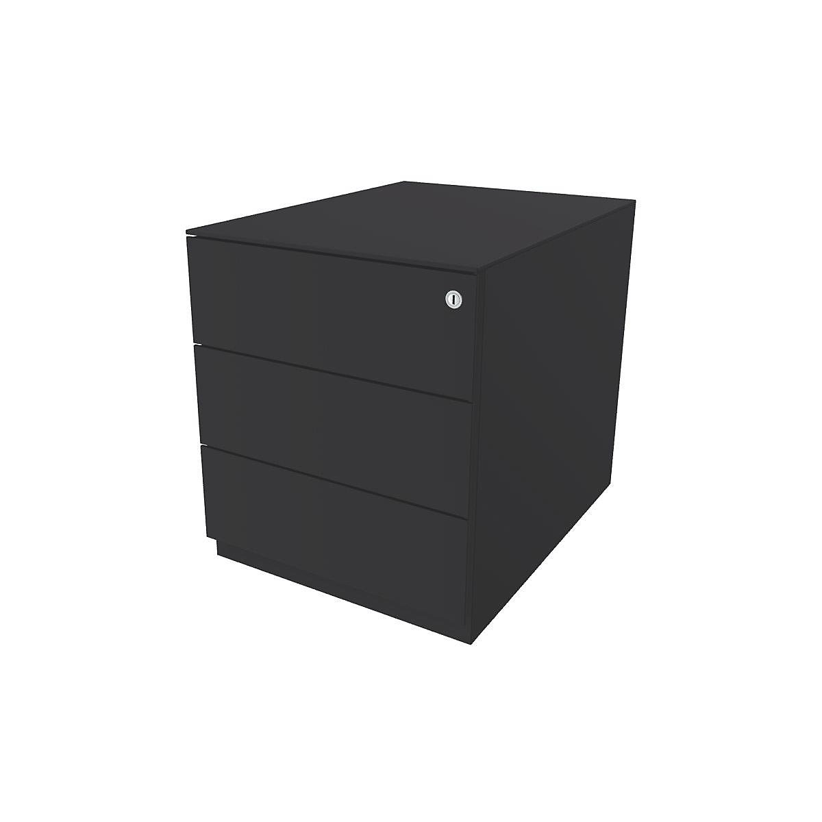 Cassettiera con rotelle Note™, con 3 cassetti universali – BISLEY, alt. x largh. x prof. 502 x 420 x 565 mm, con maniglia a listello e parte superiore, grigio antracite-0