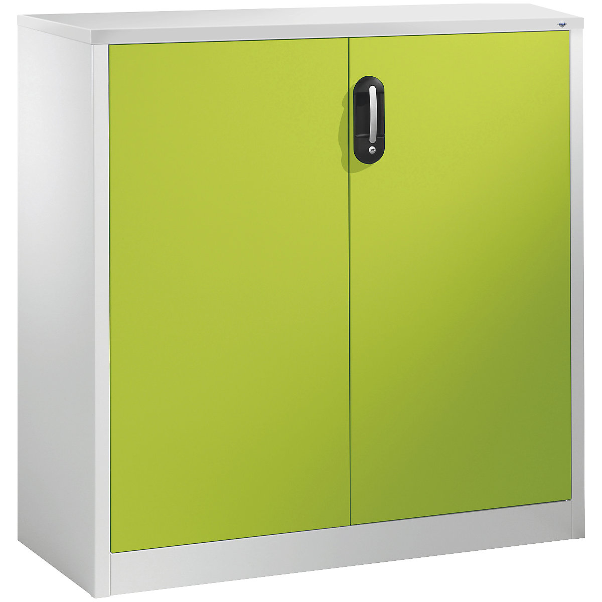 ACURADO mobiletto archivio – C+P, 3 file di raccoglitori, alt. x largh. x prof. 1200 x 1200 x 400 mm, grigio chiaro / verdino-0