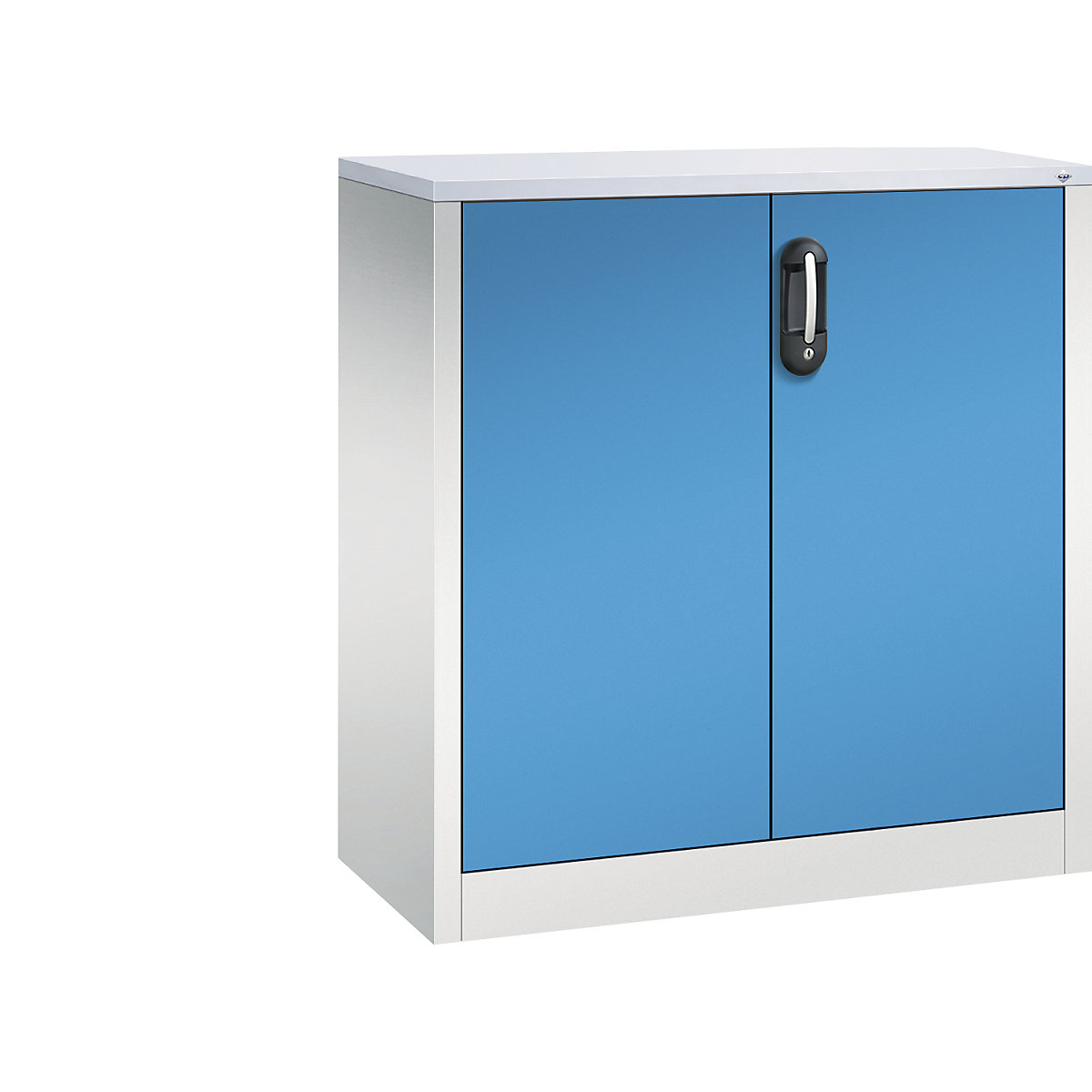 ACURADO mobiletto archivio – C+P, 2 file di raccoglitori, alt. x largh. x prof. 1000 x 930 x 400 mm, grigio chiaro / blu chiaro-0