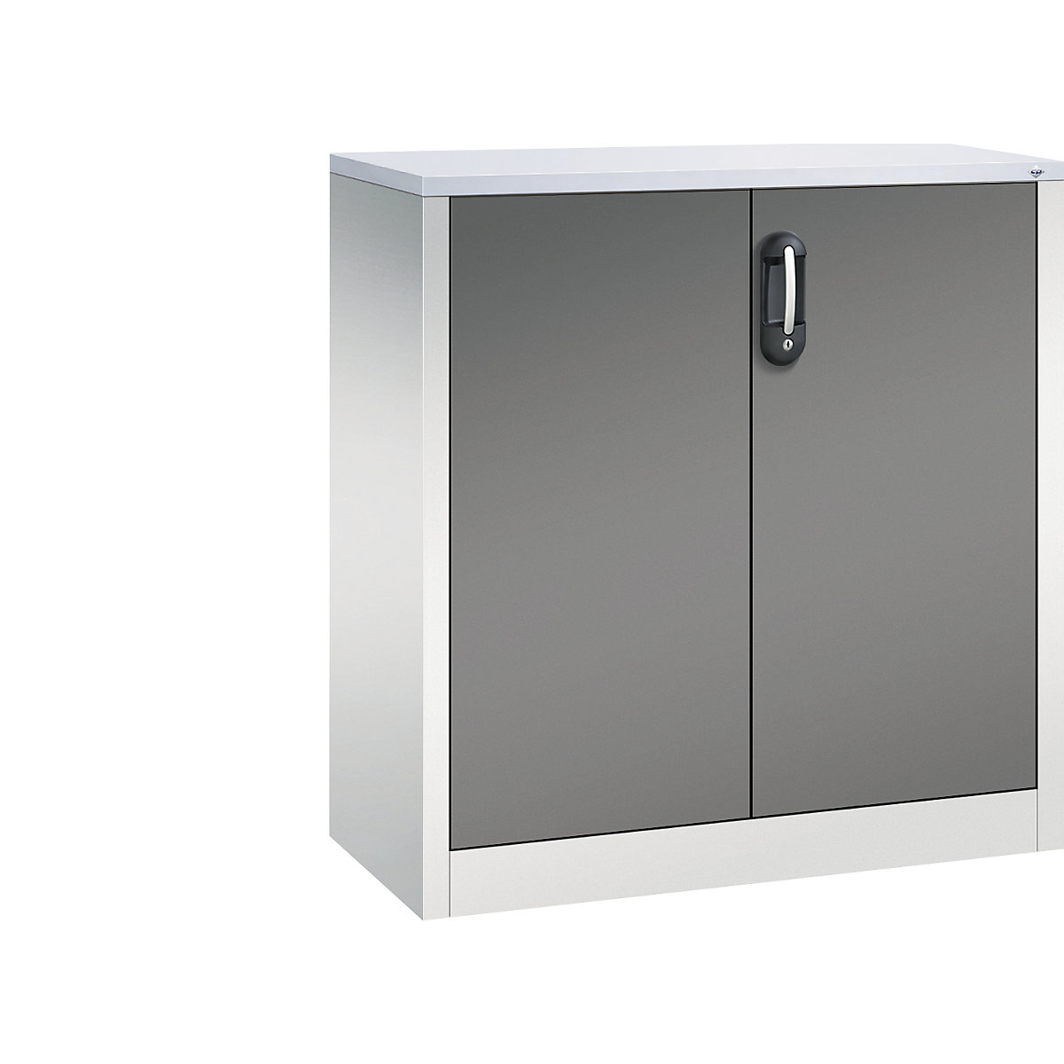 ACURADO mobiletto archivio – C+P, 2 file di raccoglitori, alt. x largh. x prof. 1000 x 930 x 400 mm, grigio chiaro / grigio vulcano-0