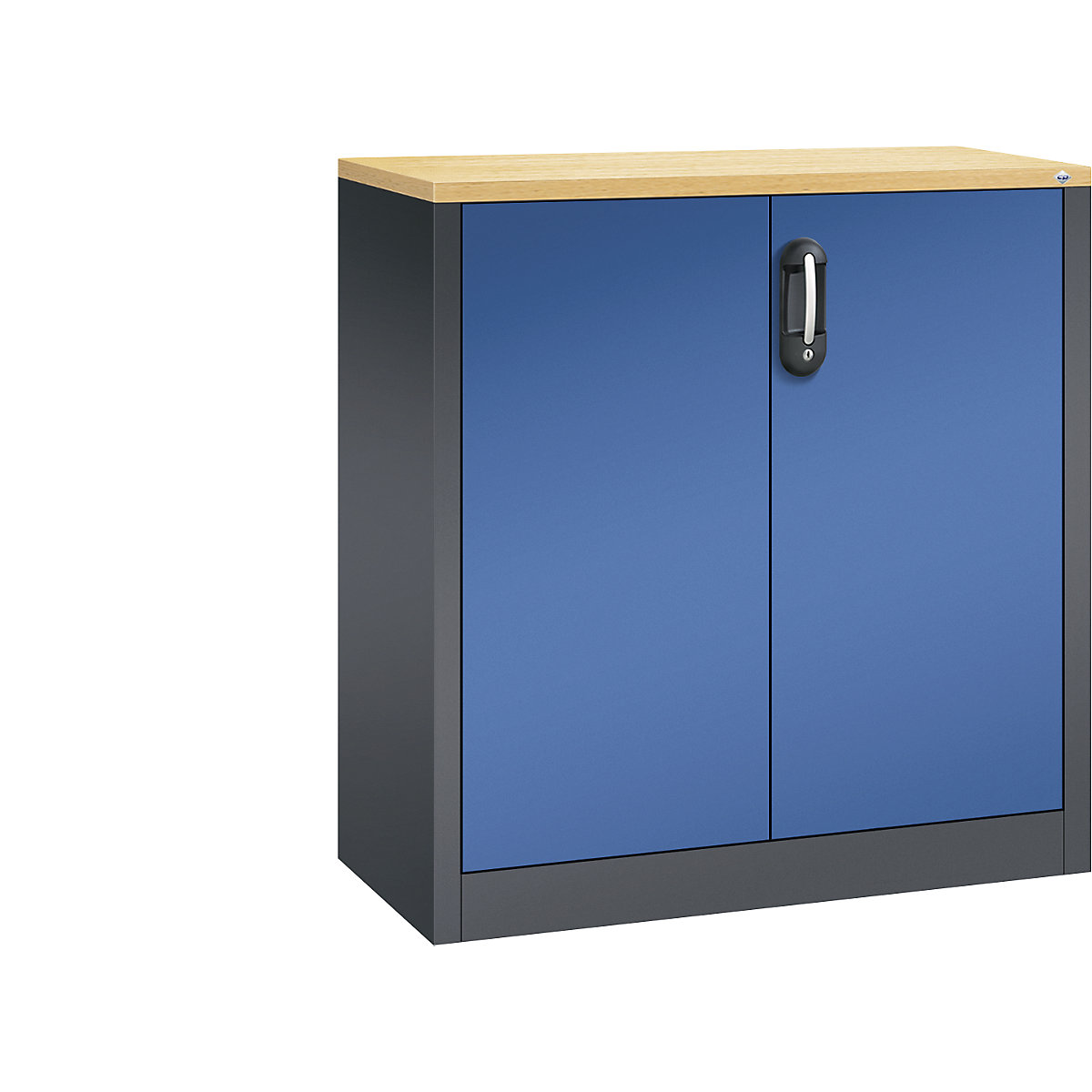 ACURADO mobiletto archivio – C+P, 2 file di raccoglitori, alt. x largh. x prof. 1000 x 930 x 400 mm, grigio nerastro / blu genziana-0