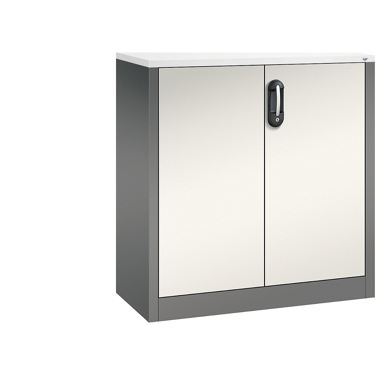 ACURADO mobiletto archivio – C+P, 2 file di raccoglitori, alt. x largh. x prof. 1000 x 930 x 400 mm, grigio vulcano / bianco perla-0