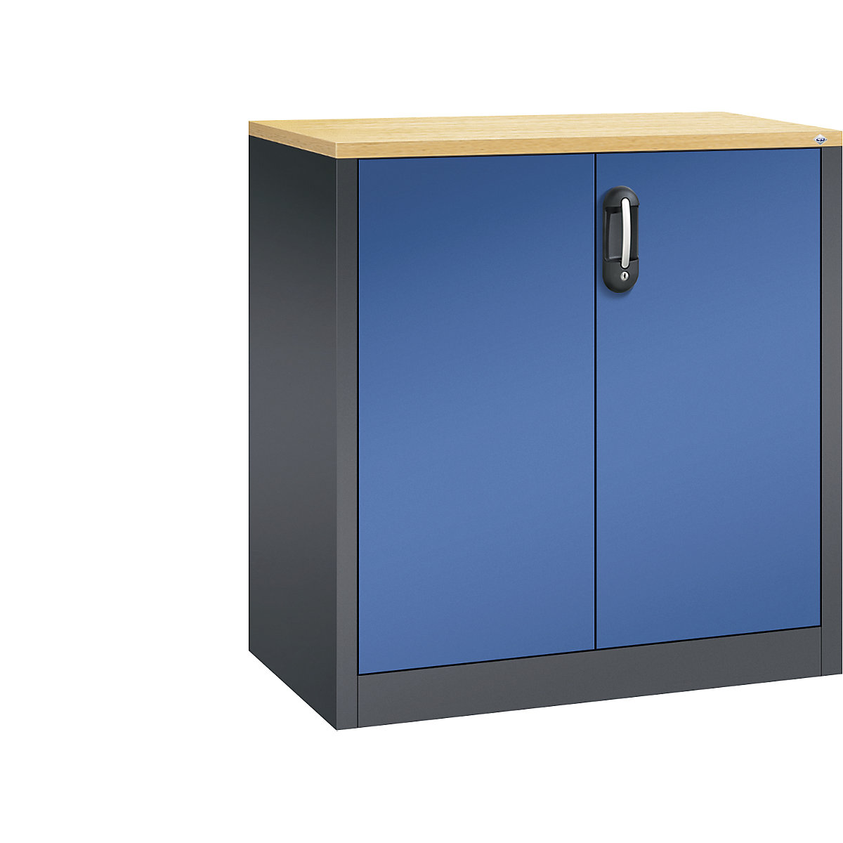 ACURADO mobiletto archivio – C+P, 2 file di raccoglitori, alt. x largh. x prof. 1000 x 930 x 500 mm, grigio nerastro / blu genziana-0