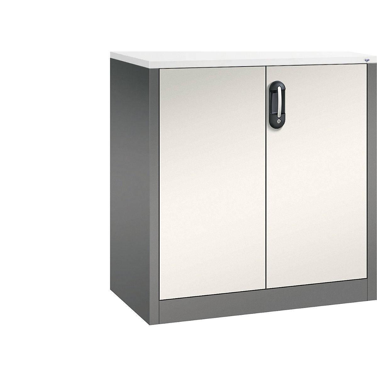 ACURADO mobiletto archivio – C+P, 2 file di raccoglitori, alt. x largh. x prof. 1000 x 930 x 500 mm, grigio vulcano / bianco perla-0