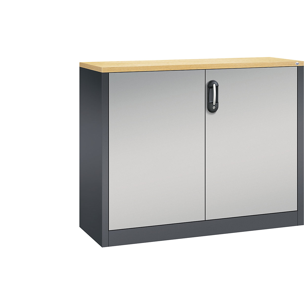 ACURADO mobiletto archivio – C+P, 2 file di raccoglitori, alt. x largh. x prof. 1000 x 1200 x 400 mm, grigio nerastro / alluminio brillante-0