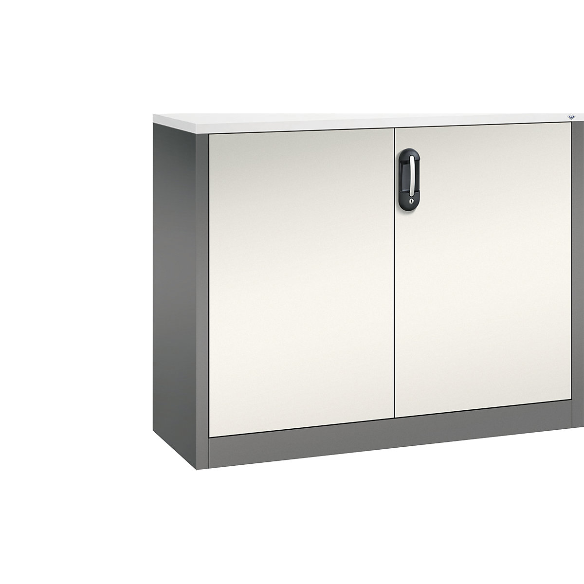 ACURADO mobiletto archivio – C+P, 2 file di raccoglitori, alt. x largh. x prof. 1000 x 1200 x 400 mm, grigio vulcano / bianco perla-0