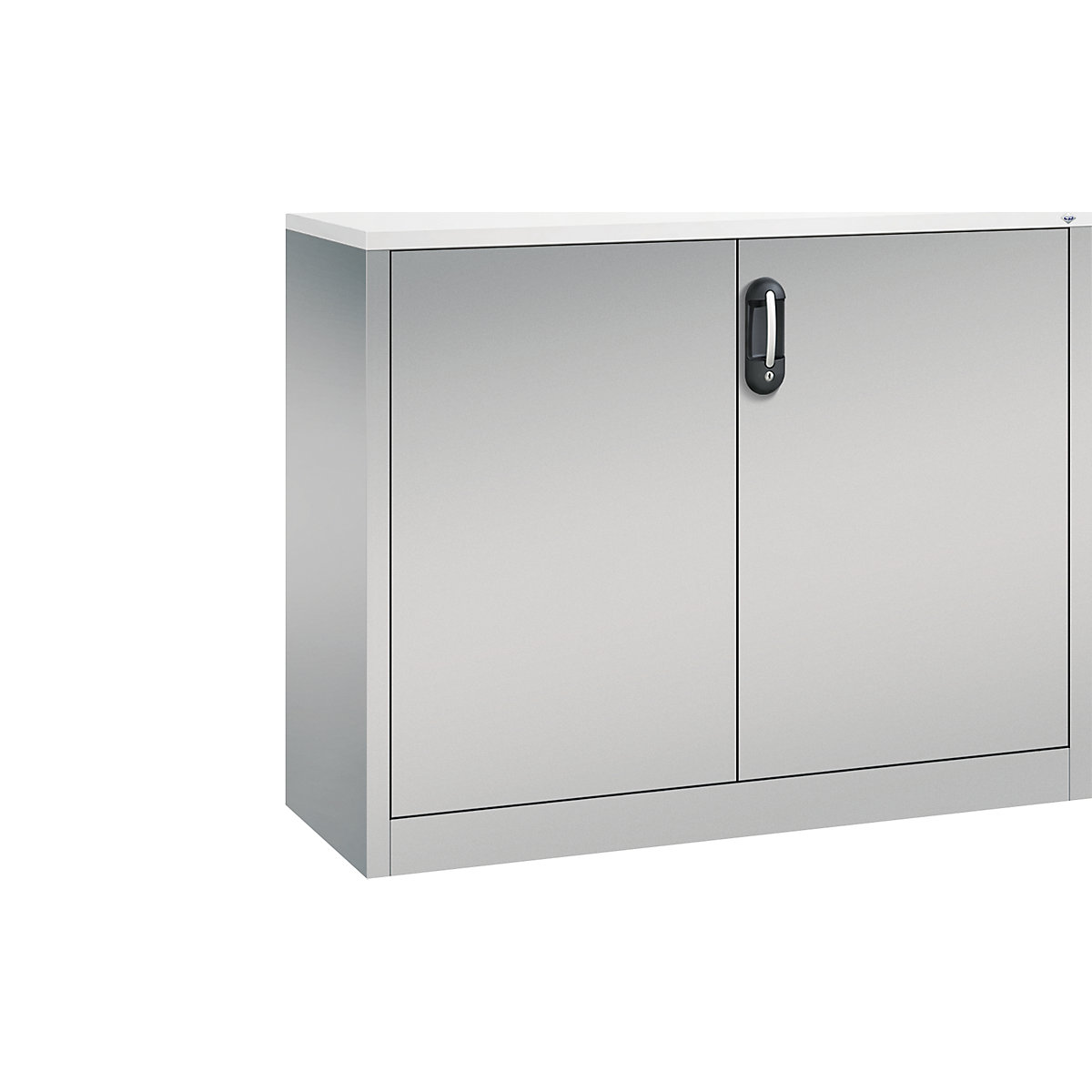 ACURADO mobiletto archivio – C+P, 2 file di raccoglitori, alt. x largh. x prof. 1000 x 1200 x 400 mm, alluminio brillante / alluminio brillante-0