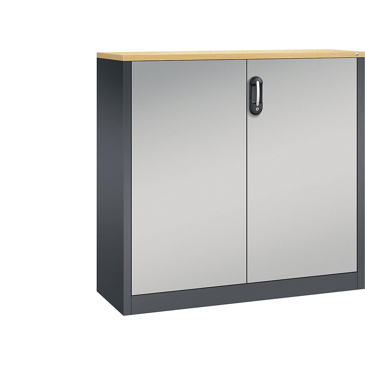ACURADO mobiletto archivio – C+P, 3 file di raccoglitori, alt. x largh. x prof. 1200 x 1200 x 400 mm, grigio nerastro / alluminio brillante-0