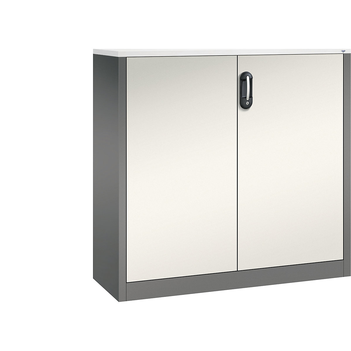 ACURADO mobiletto archivio – C+P, 3 file di raccoglitori, alt. x largh. x prof. 1200 x 1200 x 400 mm, grigio vulcano / bianco perla-0