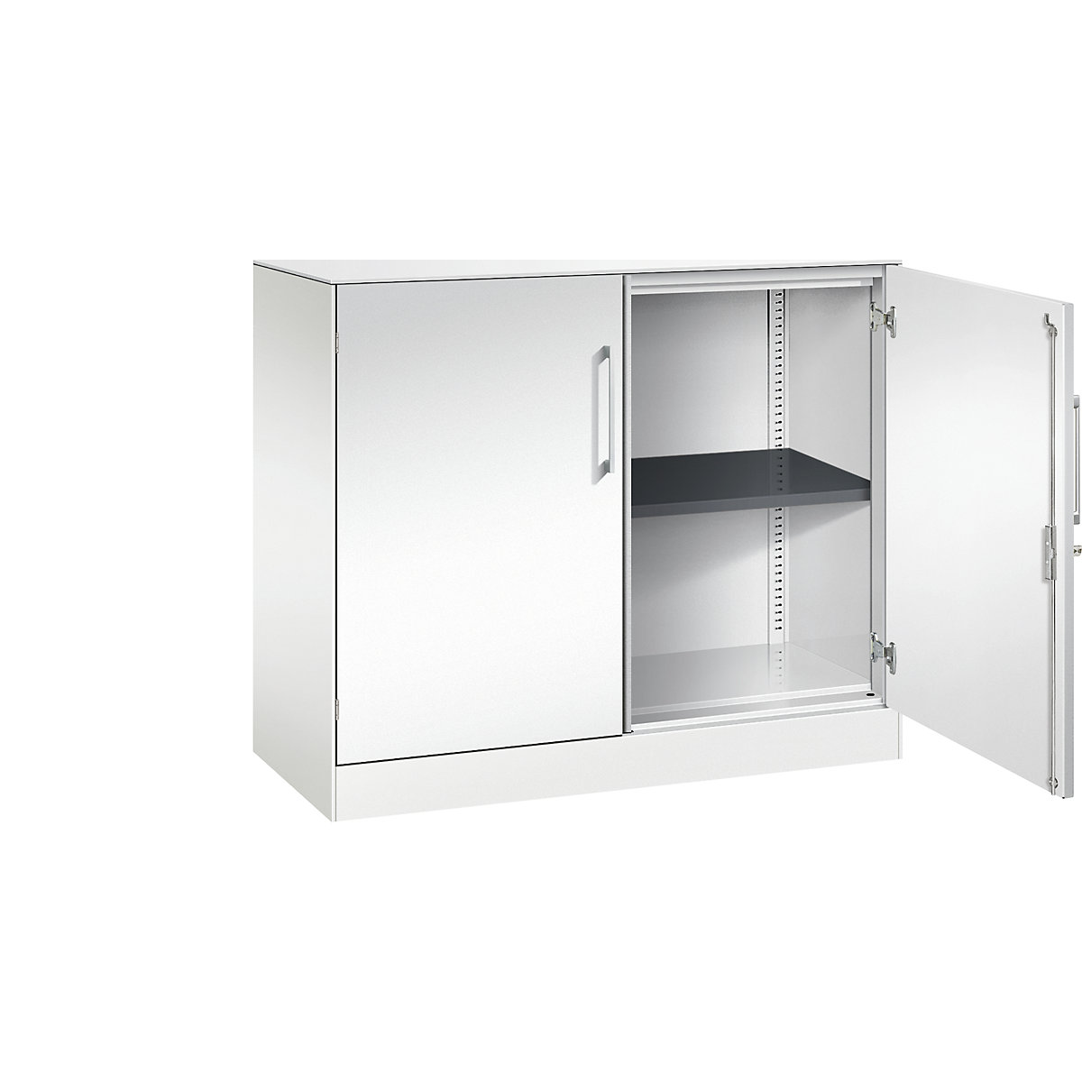 Armadio con ante a battente ASISTO, altezza 897 mm – C+P, larghezza 1000 mm, 1 ripiano, bianco traffico/bianco traffico-0
