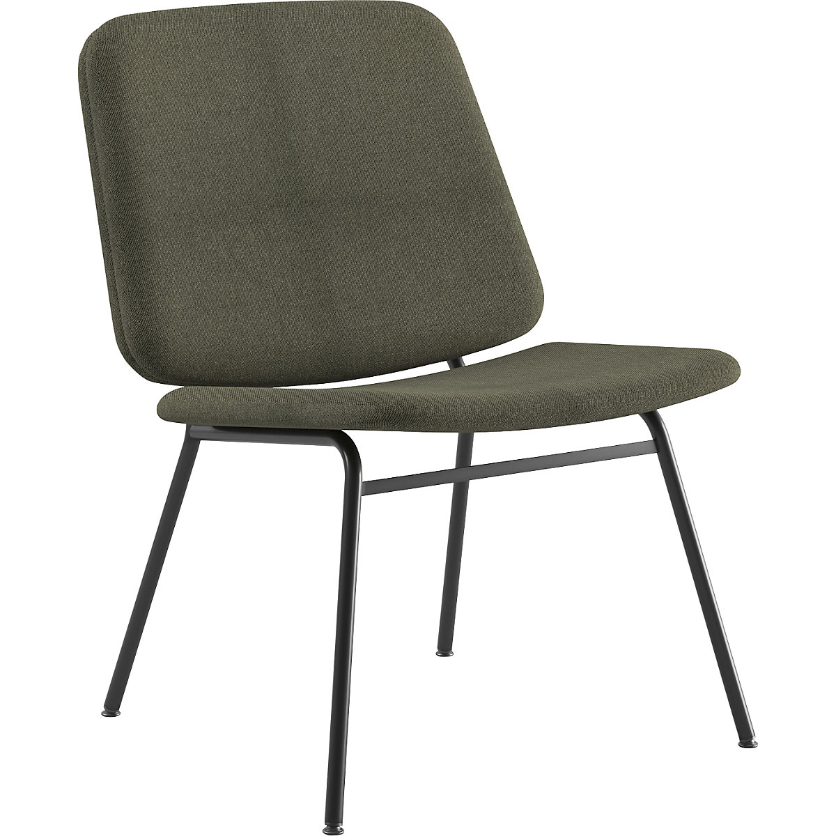 Poltroncina Greta, altezza sedile 400 mm, telaio nero, rivestimento verde scuro-0