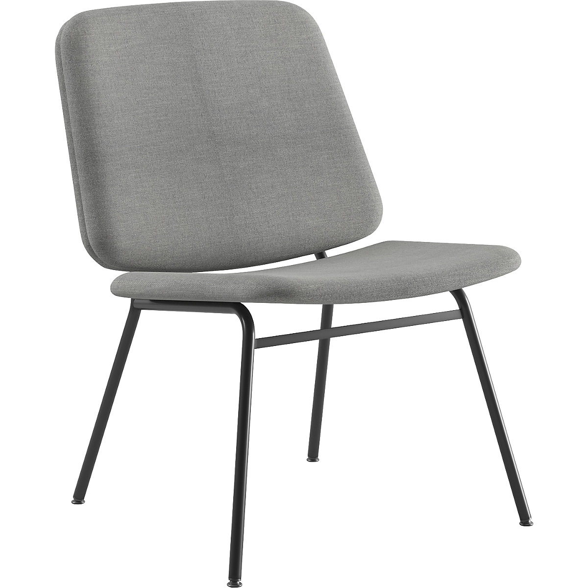 Poltroncina Greta, altezza sedile 400 mm, telaio nero, rivestimento grigio chiaro-0