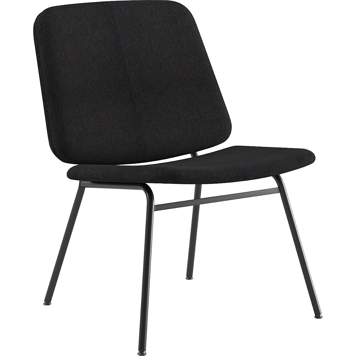 Poltroncina Greta, altezza sedile 400 mm, telaio nero, rivestimento nero-0
