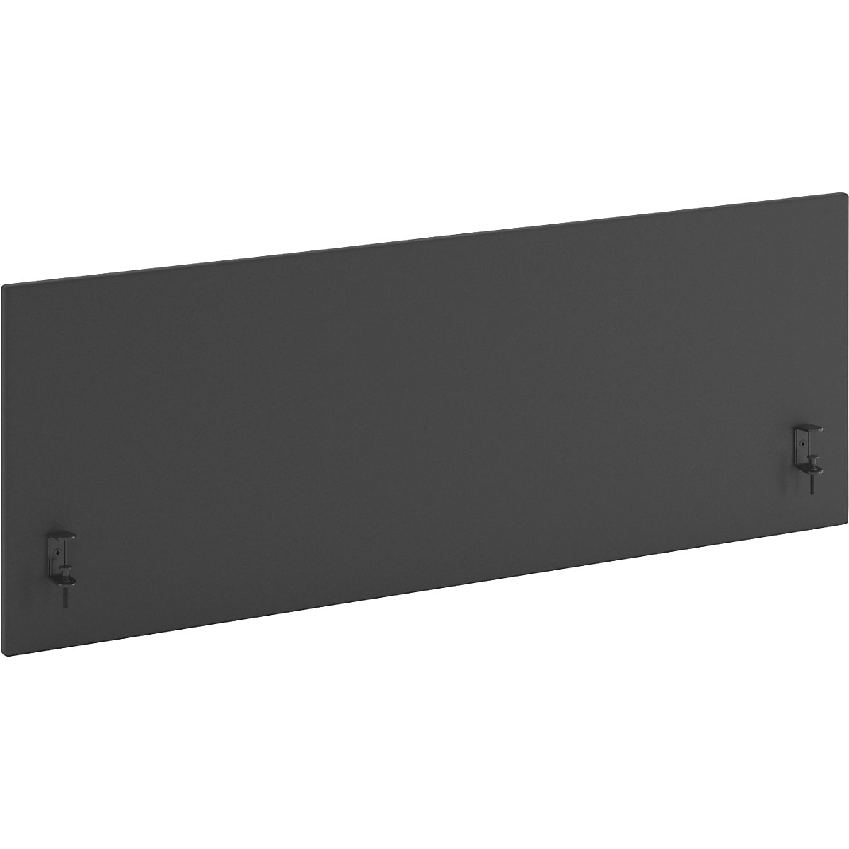 Divisorio fonoassorbente da scrivania Standard con angoli dritti, altezza 650 mm, tessuto, larghezza 1800 mm, nero-0