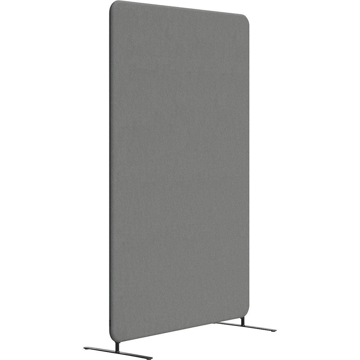 Divisorio fonoassorbente standard, angoli arrotondati, altezza 1500 mm, piedini inclusi, larghezza 1200 mm, grigio-0