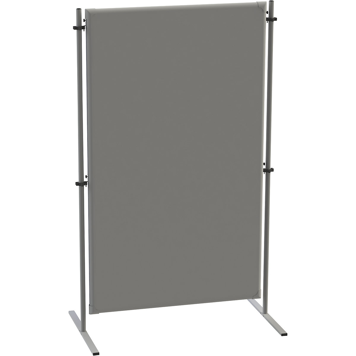 Parete divisoria fonoassorbente – eurokraft pro, tessuto, elemento di base, largh. x prof. 1000 x 650 mm, grigio-0