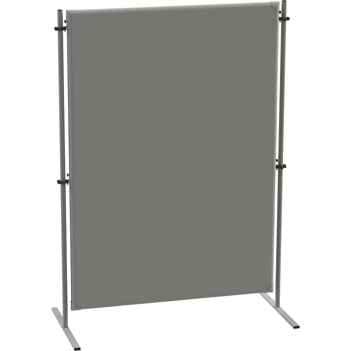 Parete divisoria fonoassorbente – eurokraft pro, tessuto, elemento di base, largh. x prof. 1200 x 650 mm, grigio-0