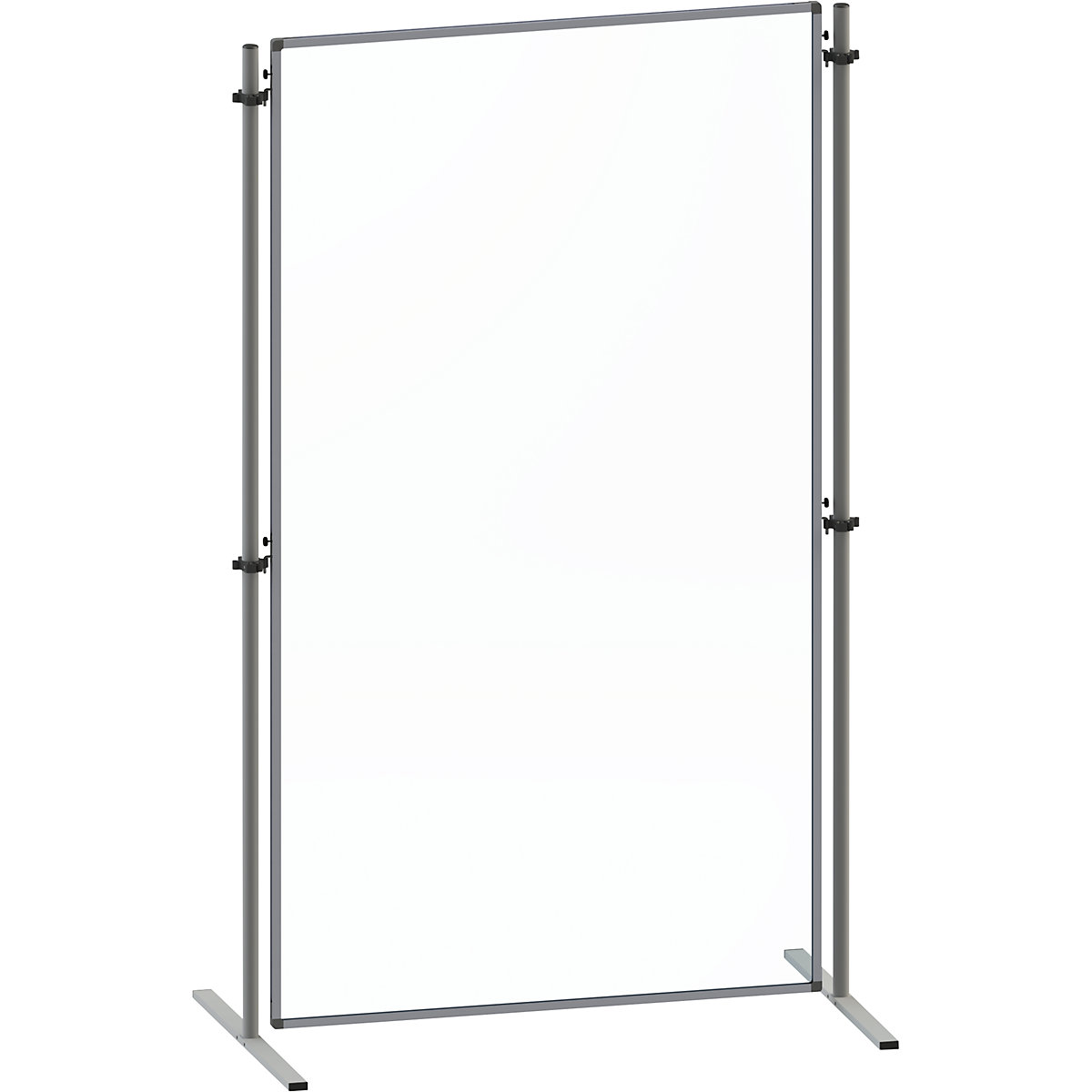 Parete divisoria funzionale in vetro acrilico, con piedini piatti a T, alt. x largh. 1800 x 1000 mm, modulo base-0