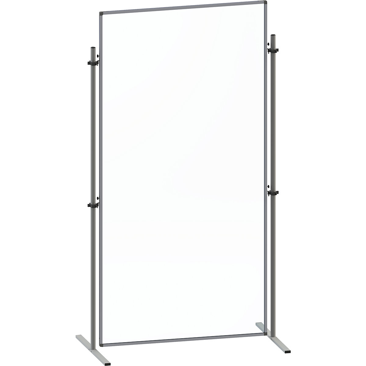Parete divisoria funzionale in vetro acrilico, con piedini piatti a T, alt. x largh. 2000 x 1000 mm, modulo base-0