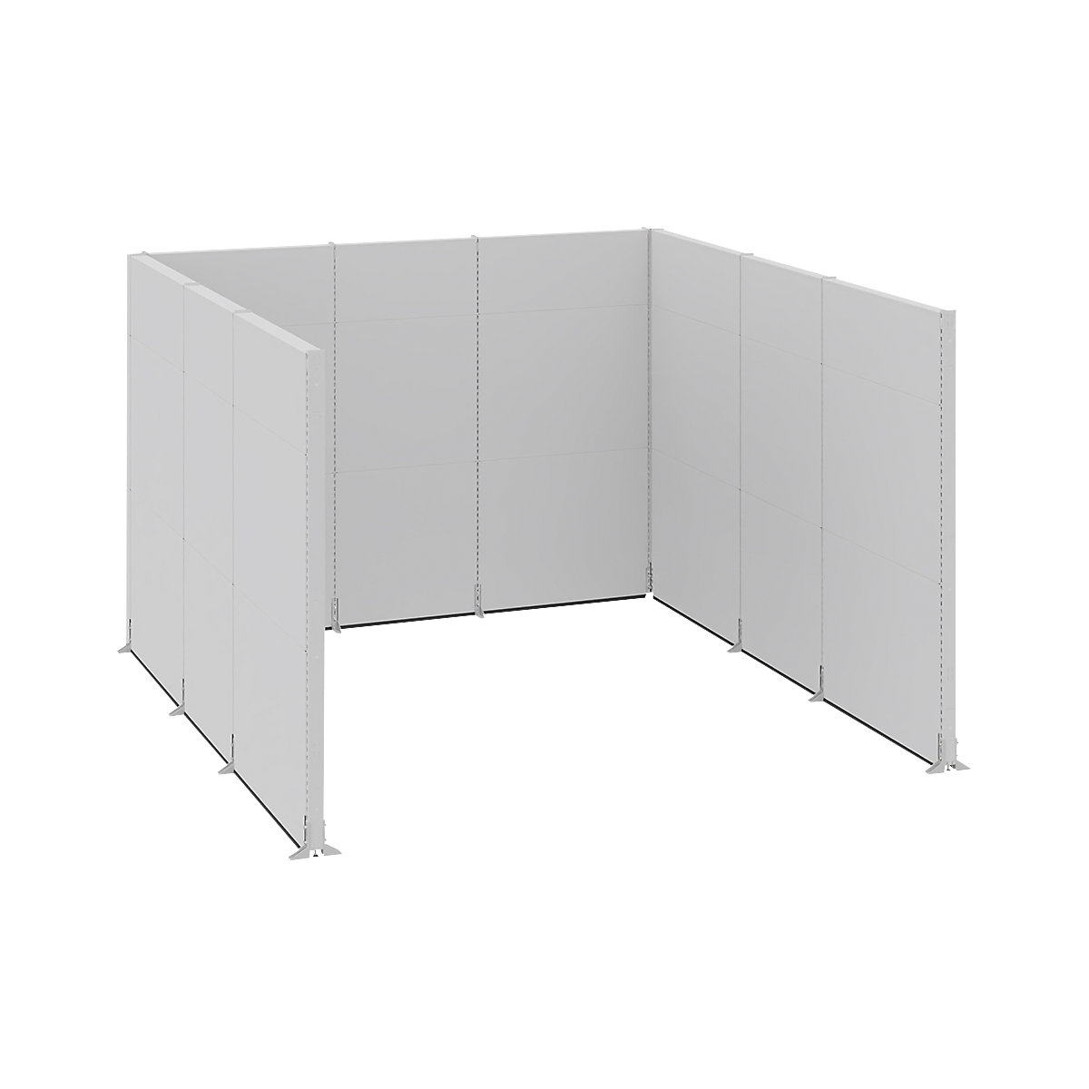 Parete mobile fonoassorbente, ufficio/industria, moduli completi, lungh. x largh. x alt. 3730 x 3630 x 2500 mm-0