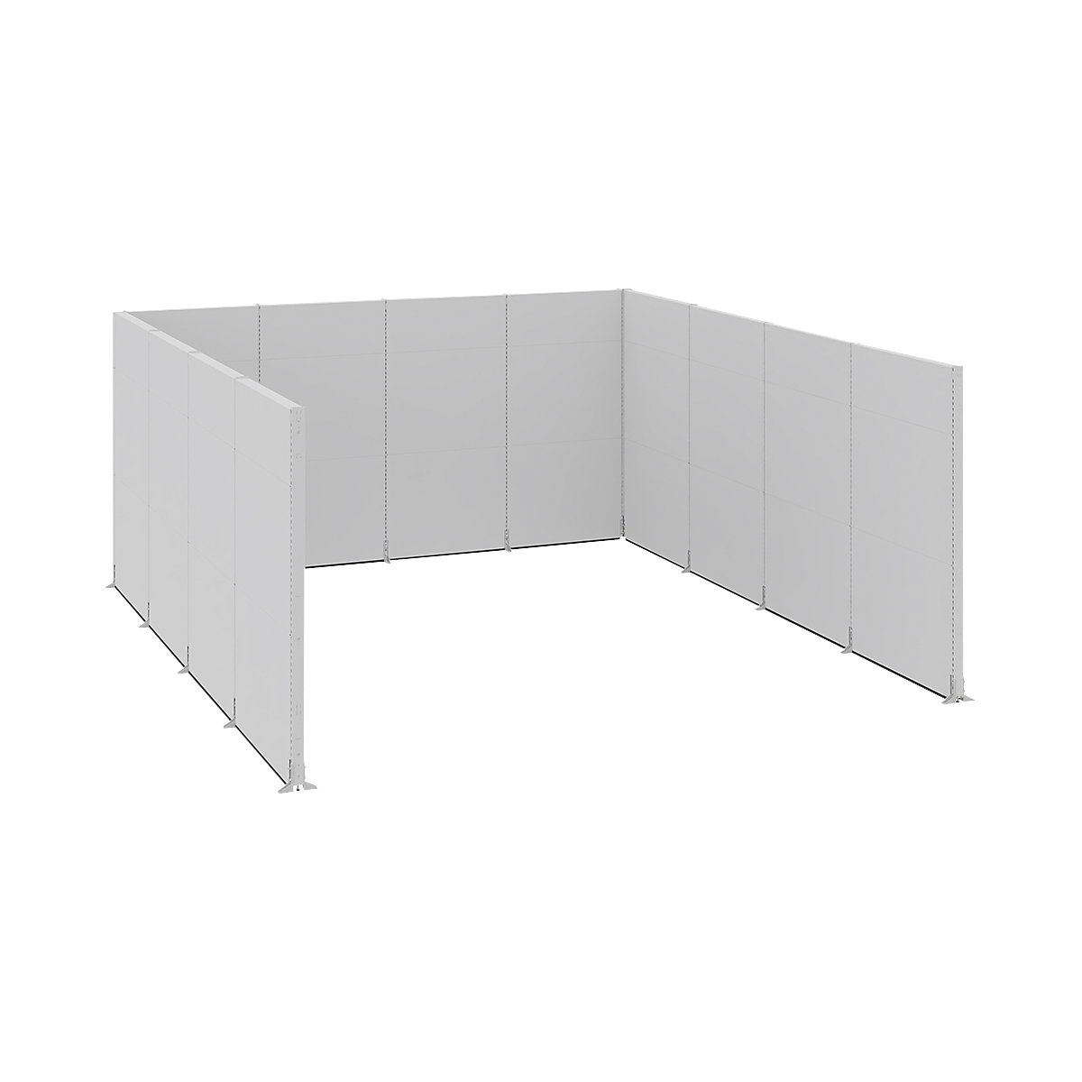 Parete mobile fonoassorbente, ufficio/industria, moduli completi, lungh. x largh. x alt. 5230 x 5130 x 2500 mm-0